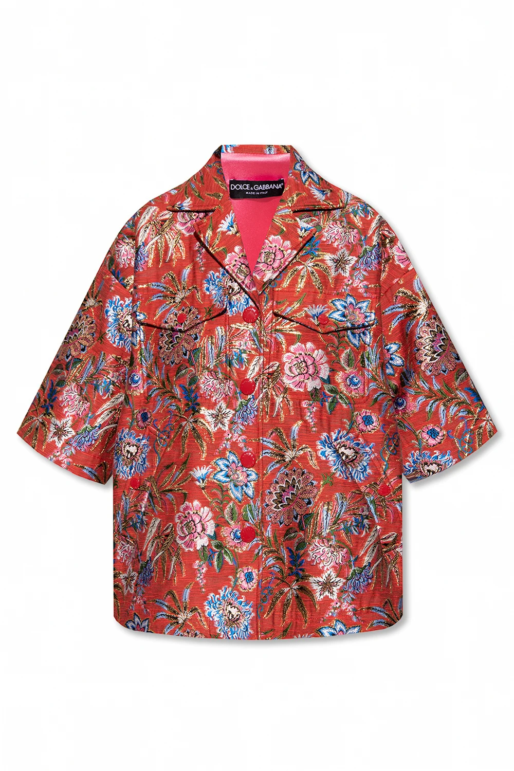 Crop jacquard coat