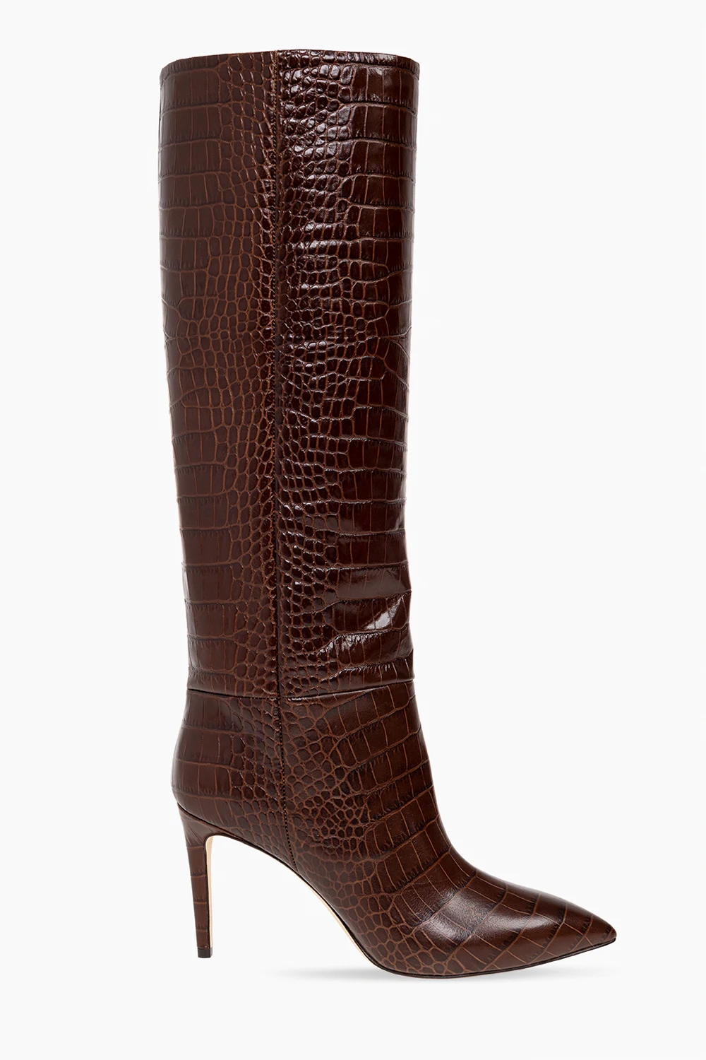 Leather heeled knee-high boots