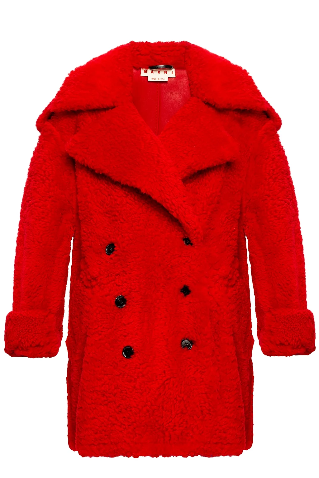Double-breasted fur coat