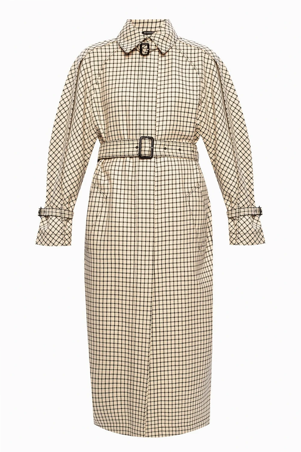 Checked wool coat