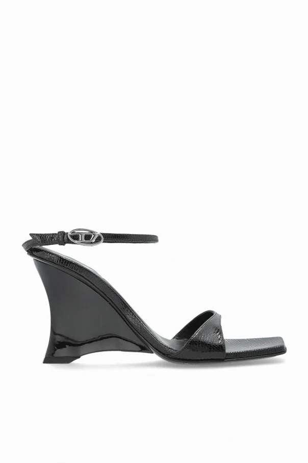 BLACK Wedge Heel Shoes "D-AMBER"