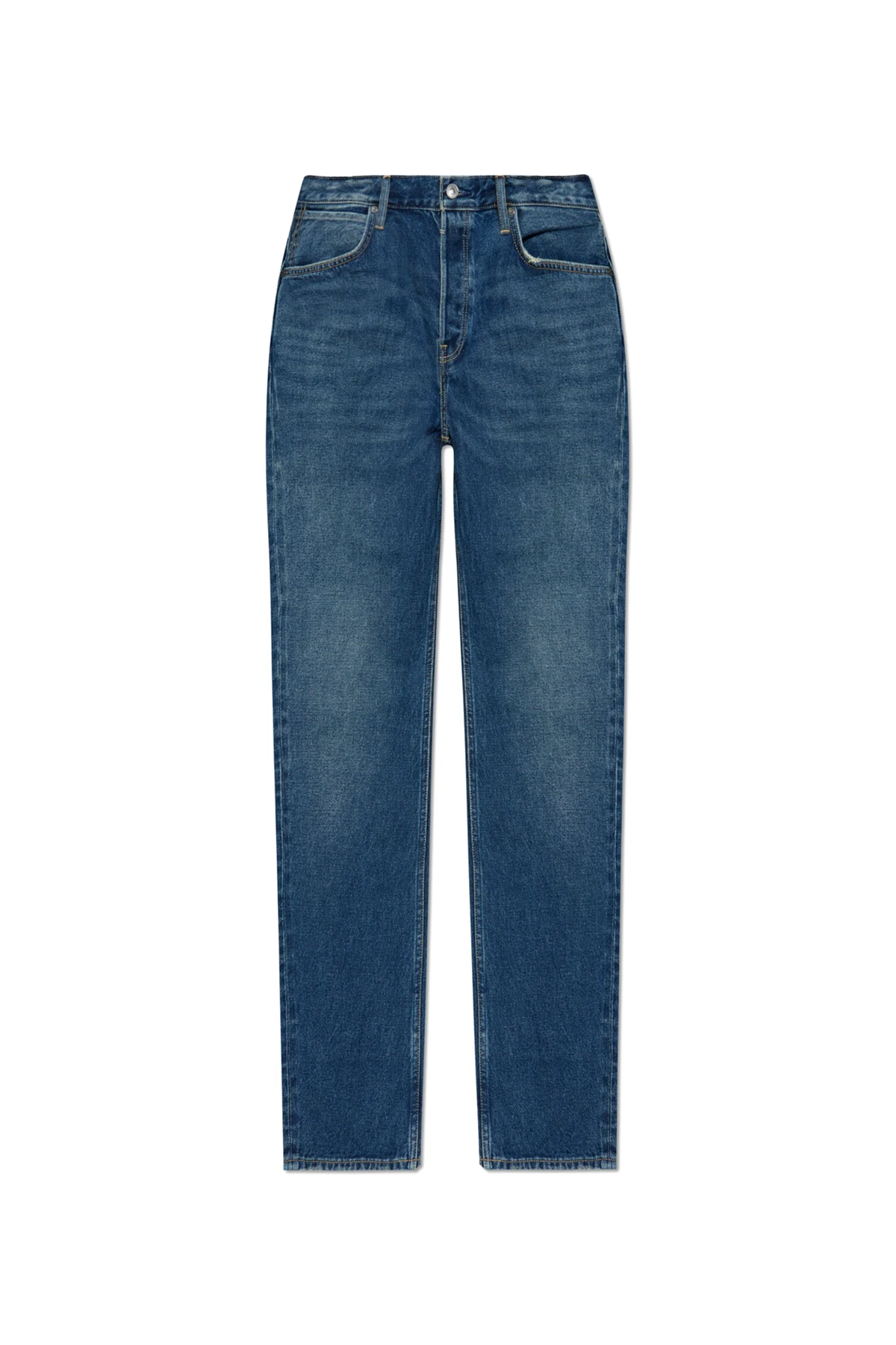 GRANATOWY Jeansy `Redi` z efektem `vintage`
