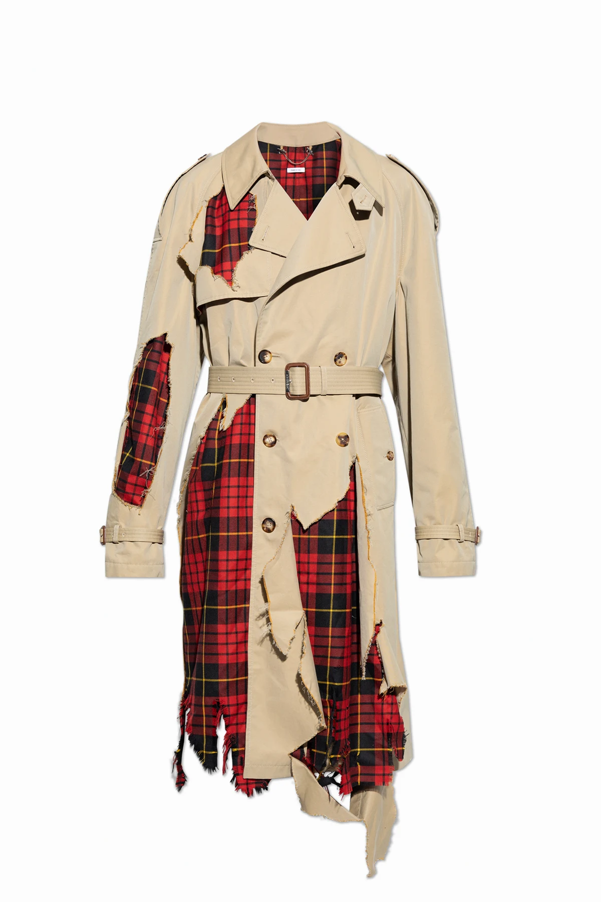 Trenchcoat mit Wollbesätzen