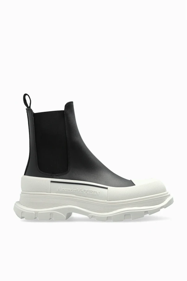 CZARNY Skórzane sztyblety