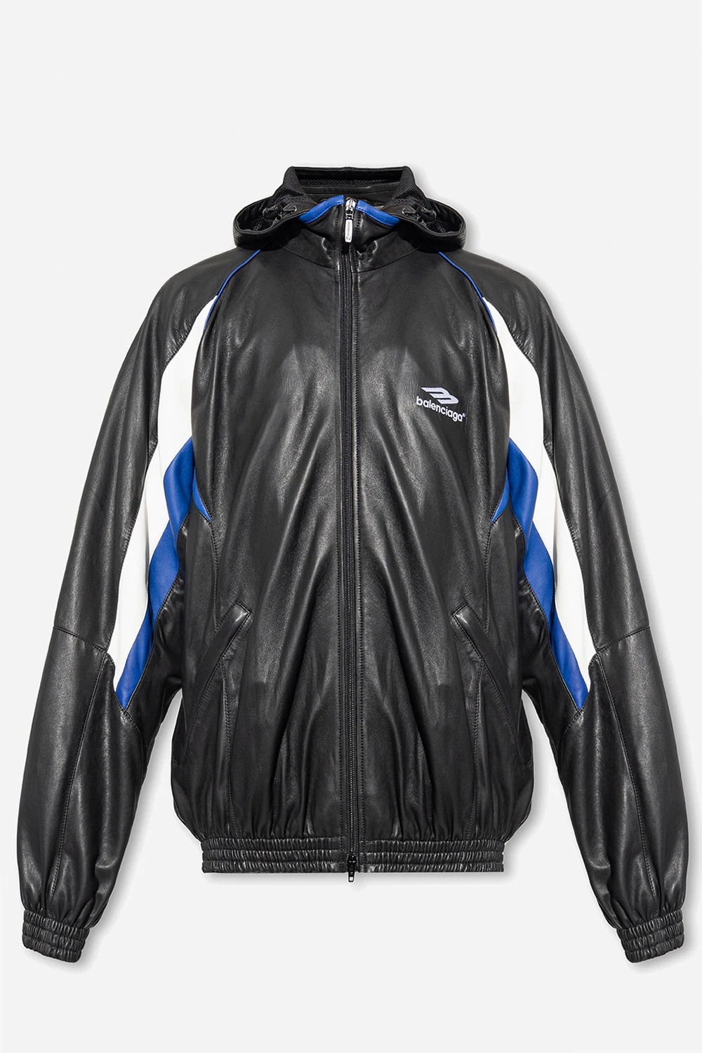 Hooded leather jacket