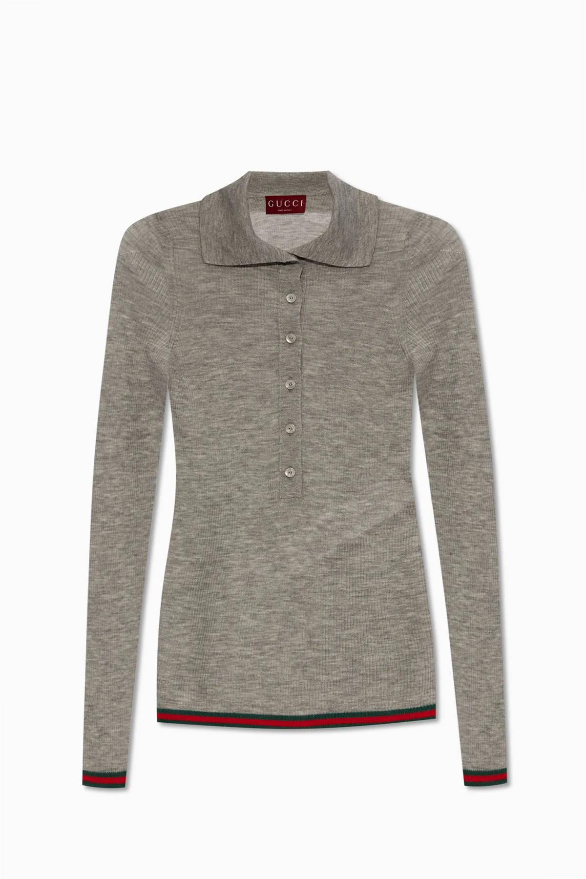 SZARY Kaszmirowe polo
