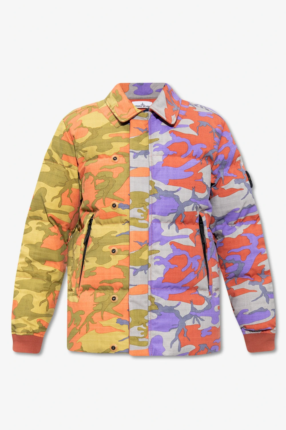 Down jacket with camo pattern