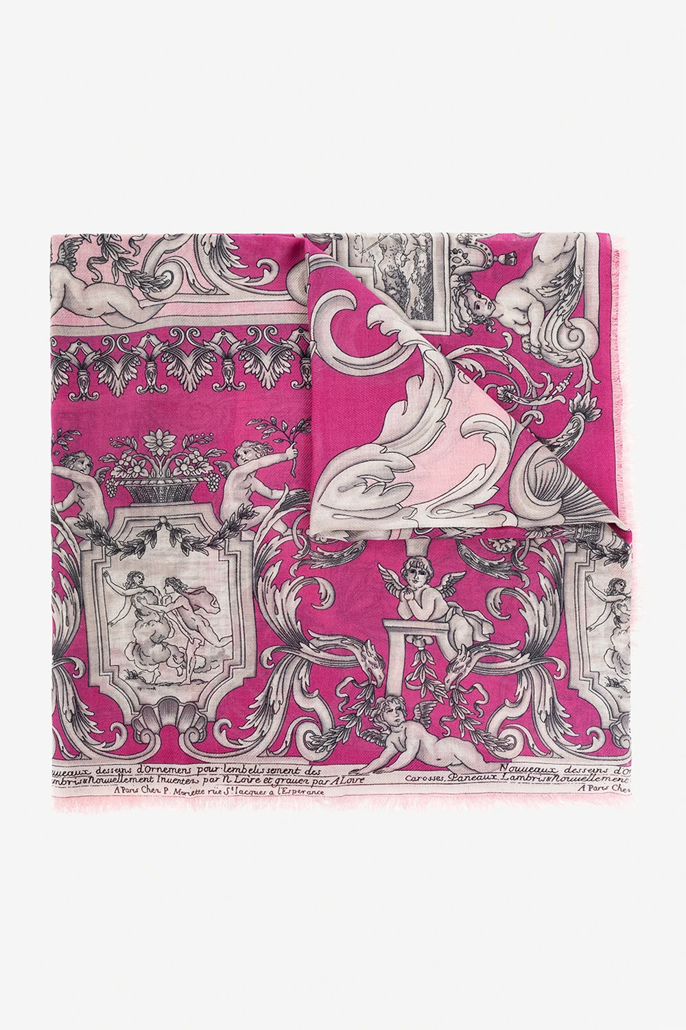 Silver Baroque-printed shawl