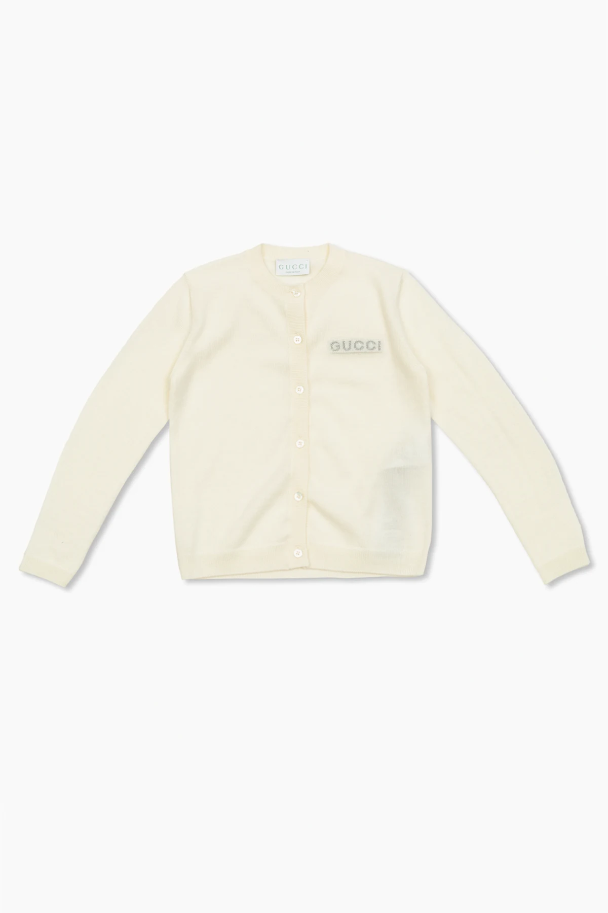 CREME Cardigan mit gesticktem Logo