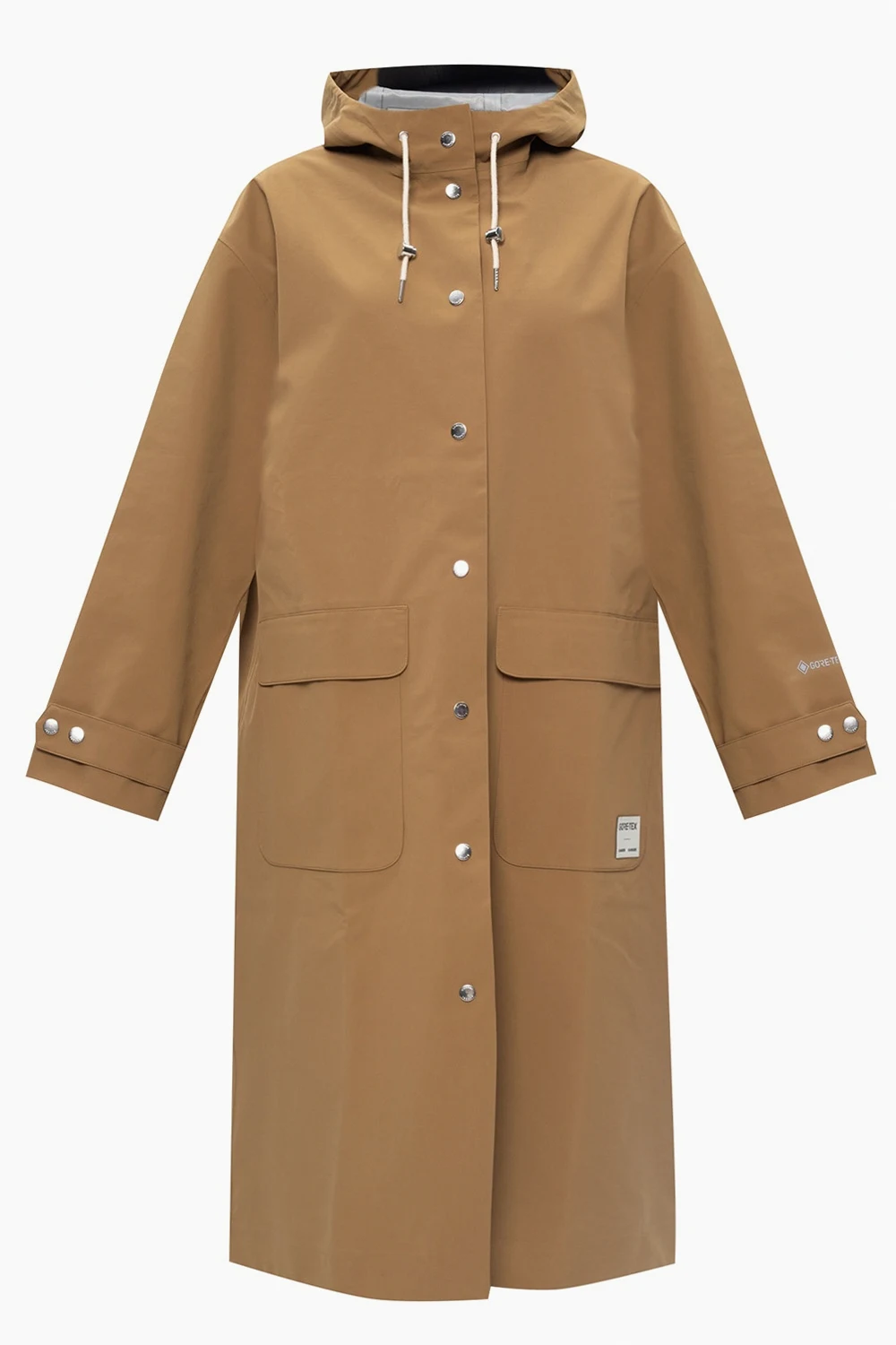 Logo-patched rain coat