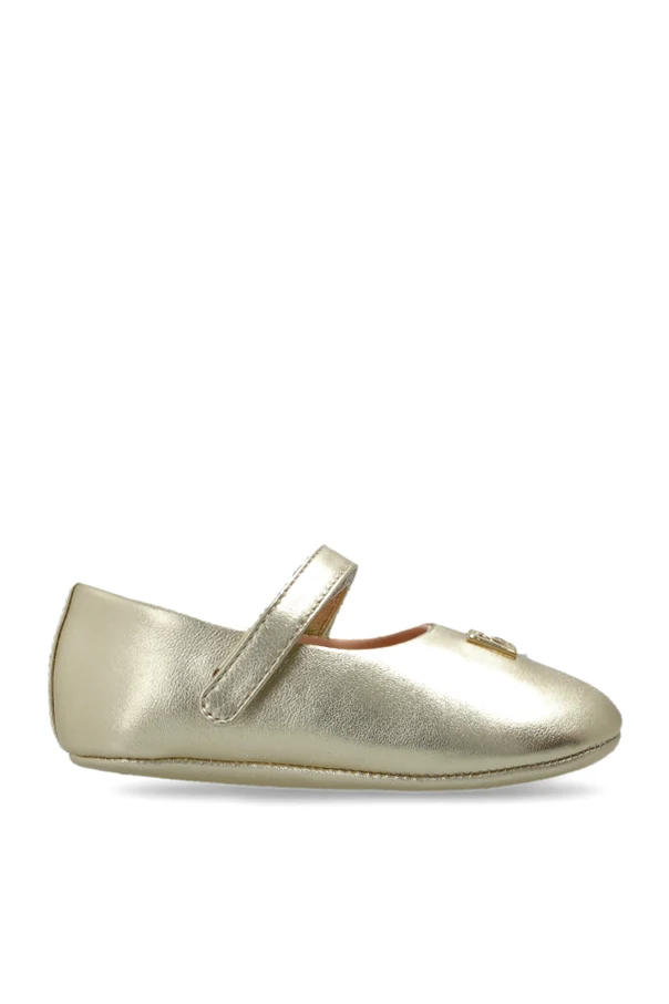 GOLD Leather baby ballet flats