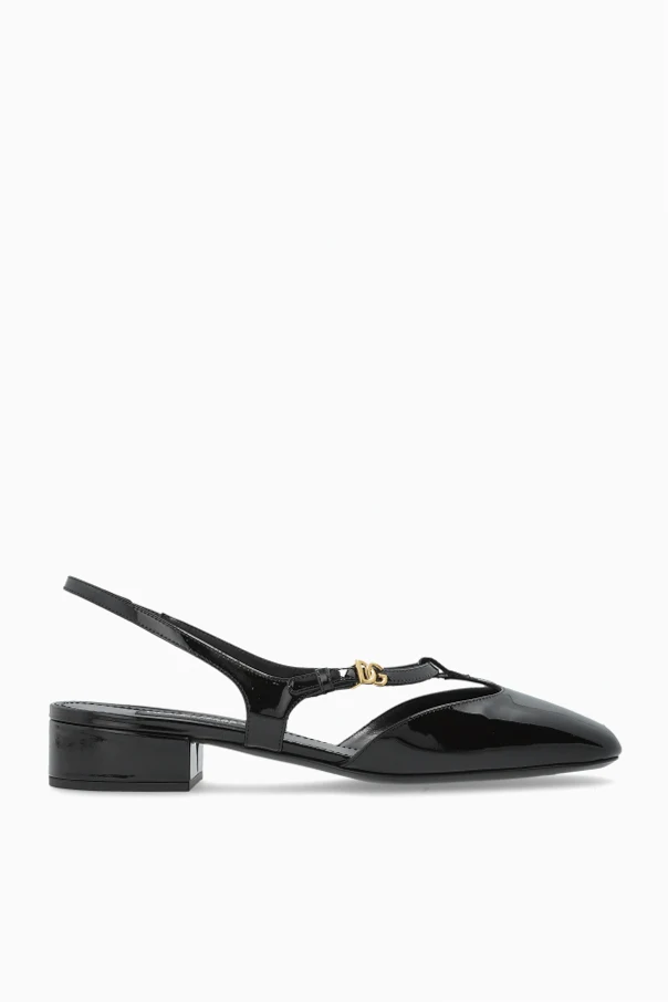 BLACK Patent leather high-heeled shoes