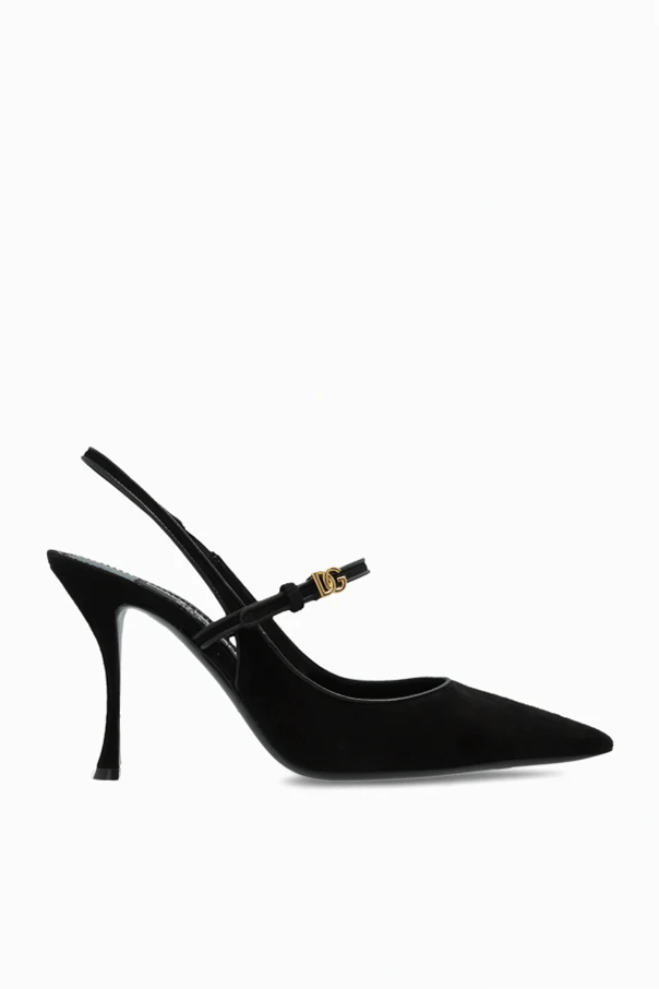 BLACK Suede high-heeled shoes