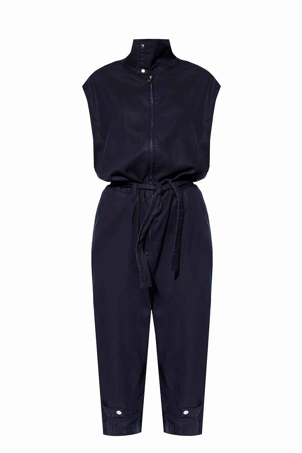 Jumpsuit with standing collar