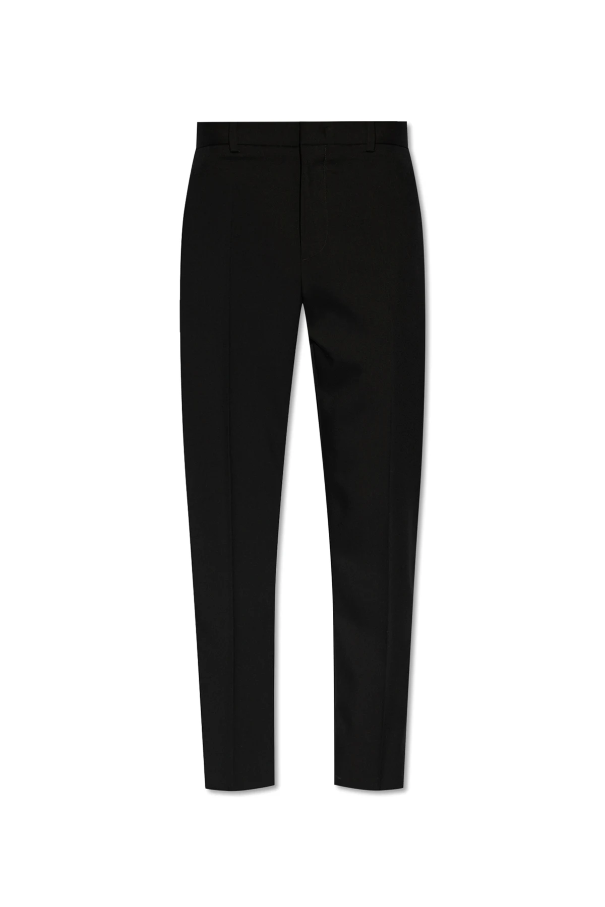 SCHWARZ Wool pleat-front trousers