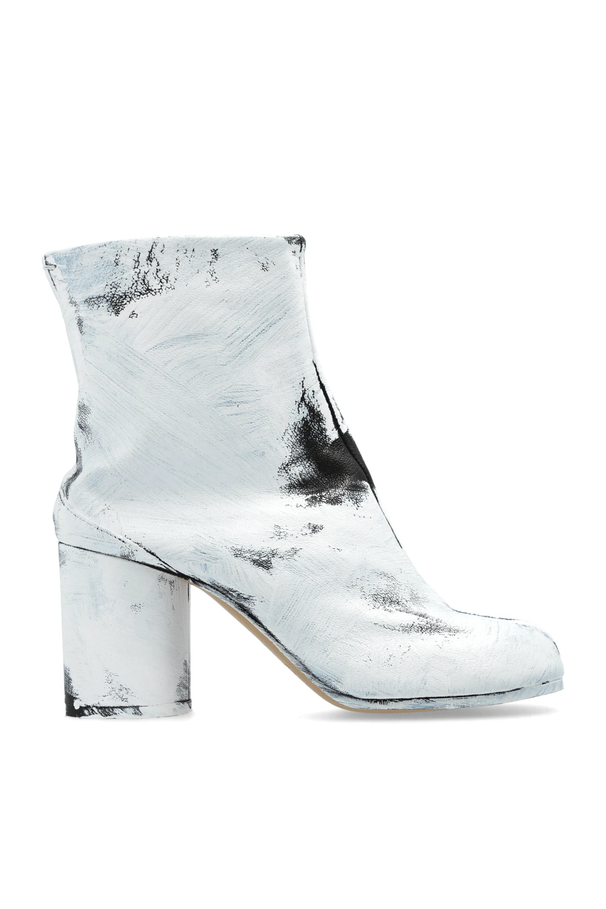 BIAŁY  Skórzane botki `Tabi`