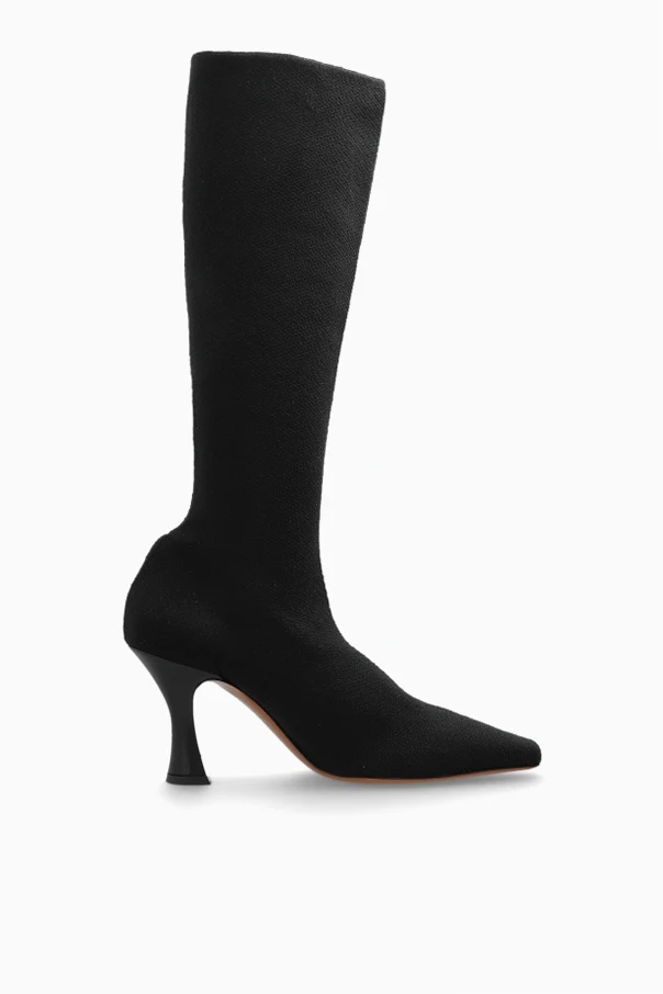 BLACK Heeled boots "Ran Underknee"