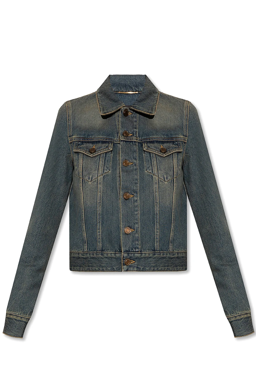 Denim jacket with vintage-effect