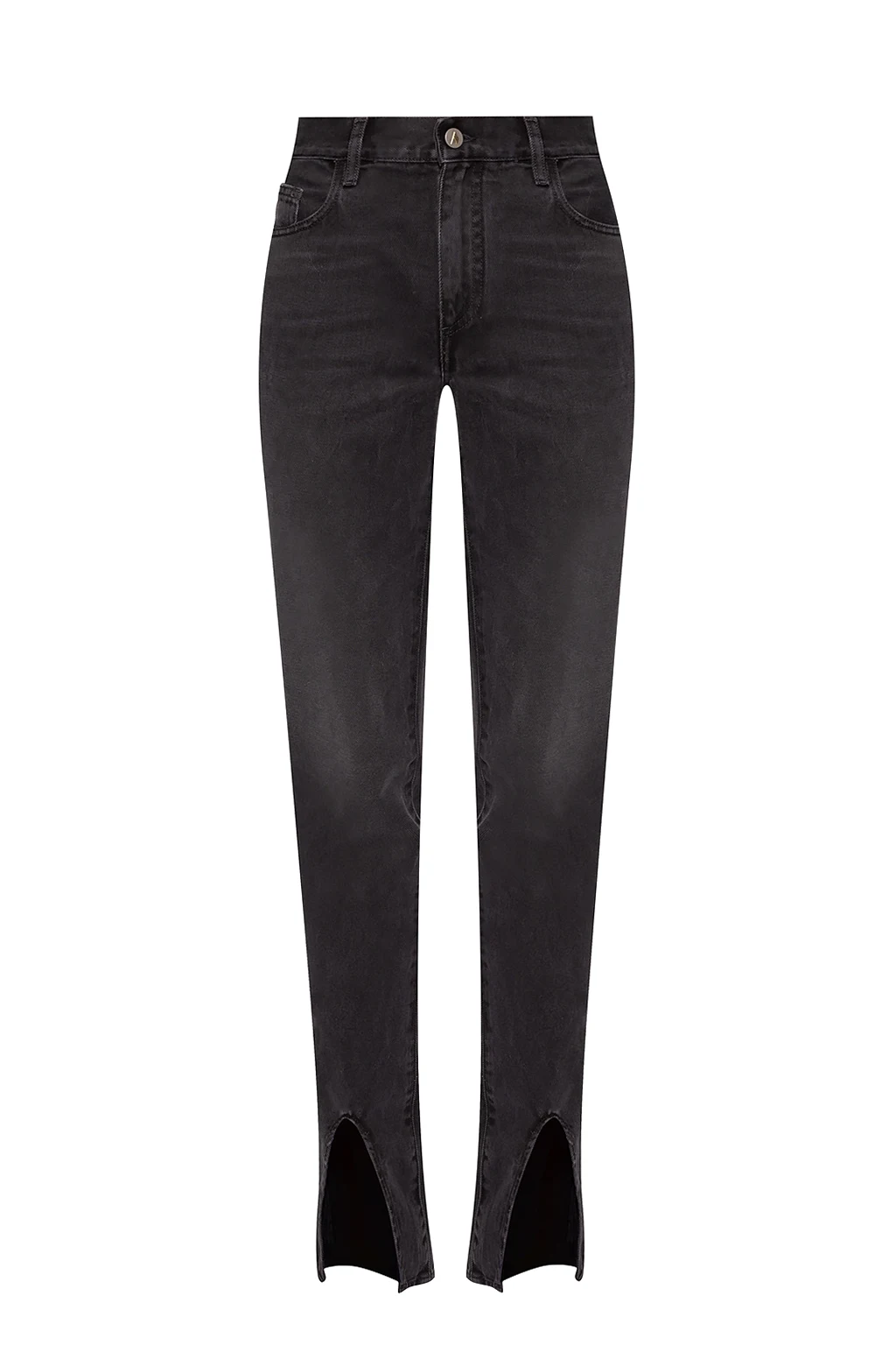 Jeans with hem slits