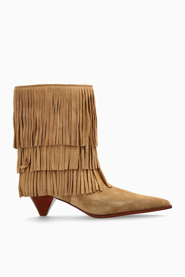 BROWN Suede heeled ankle boots "Jayla"