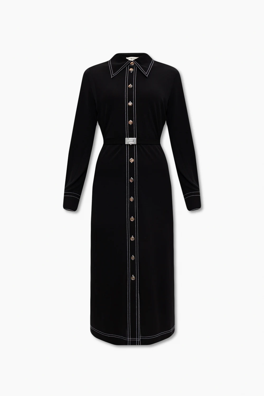 Shirt dress with belt