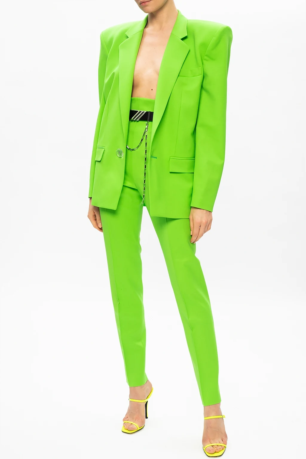 High-waisted pleat-front trousers