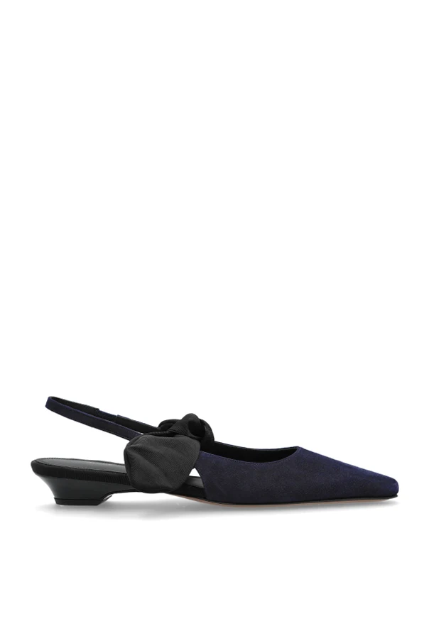 NAVY BLUE 'Uba' shoes with detachable bow