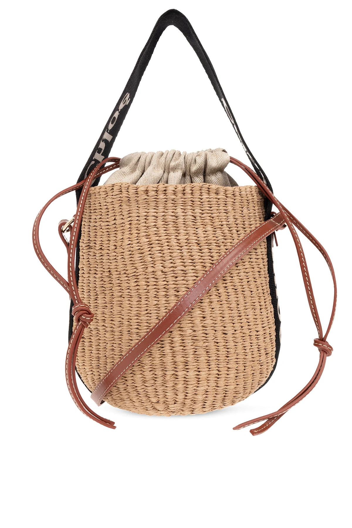 BEIGE ‘Woody Small’ bucket shoulder bag