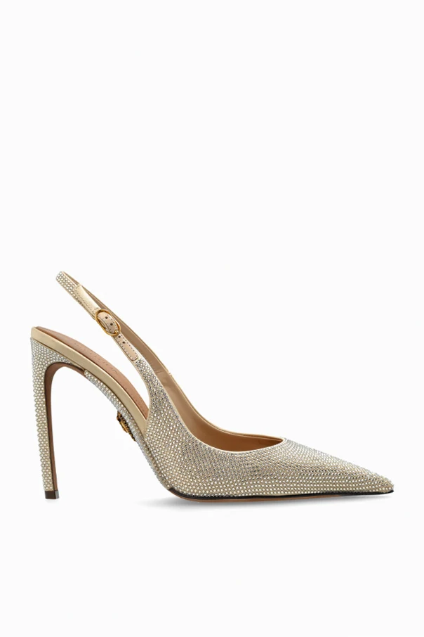 GOLD Heeled shoes with shimmering crystals