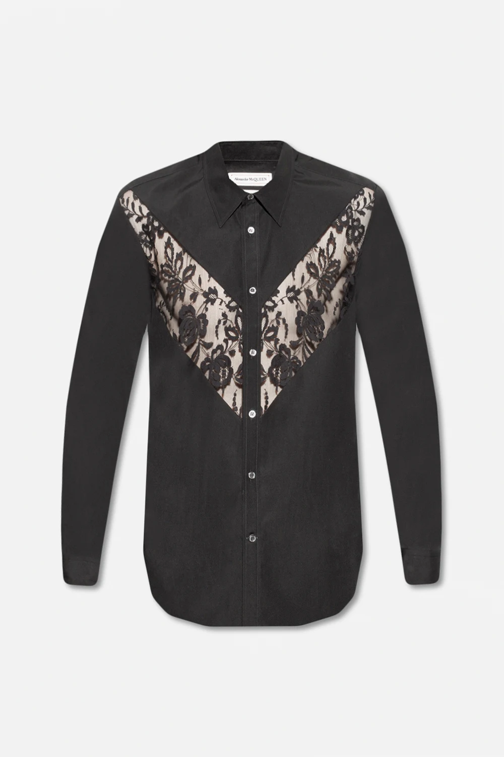 Shirt with lace insert
