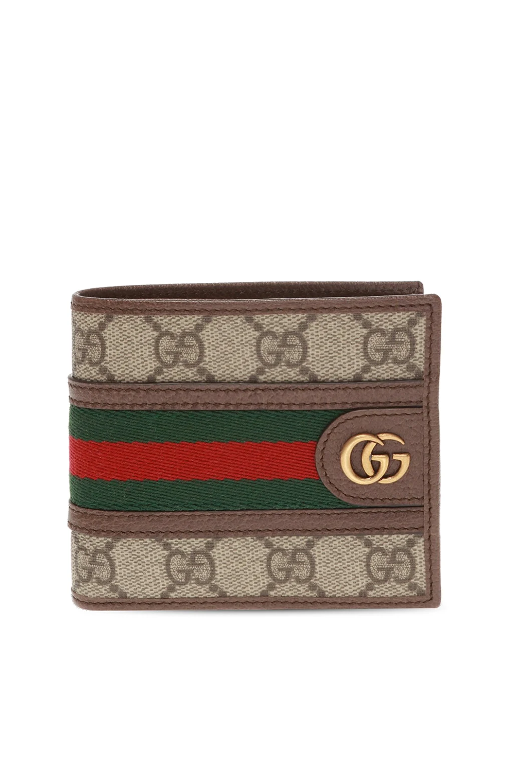 BEIGE Bifold wallet with ‘Web’ motif