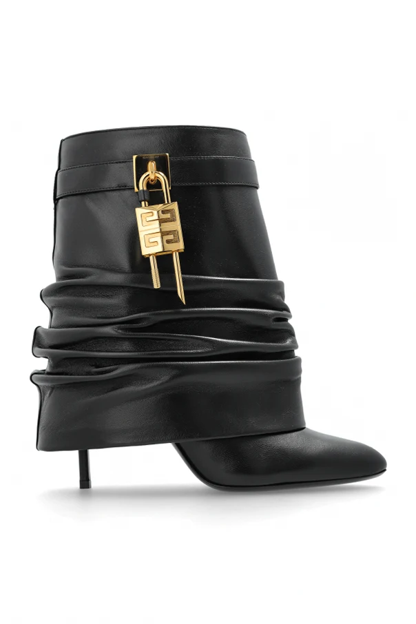 BLACK Heeled ankle boots `Shark`