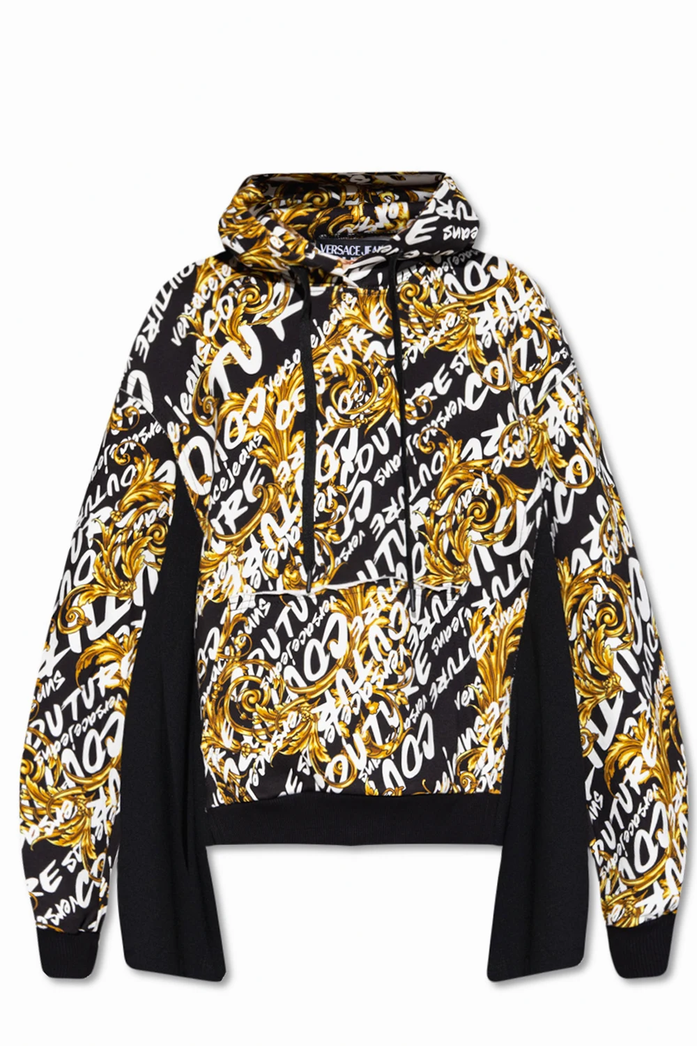 Hoodie with chiffon inserts