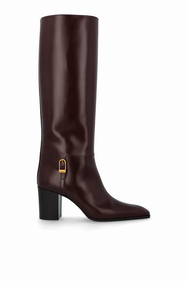 BURGUNDY Leather heeled boots ‘Julia’