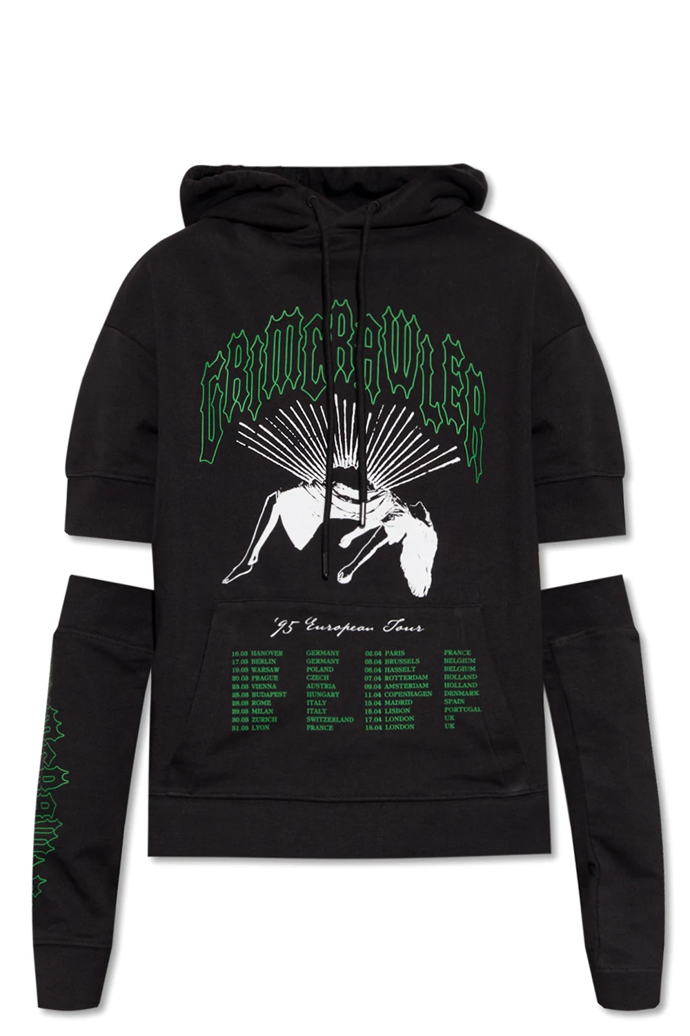 Hoodie with attached sleeves