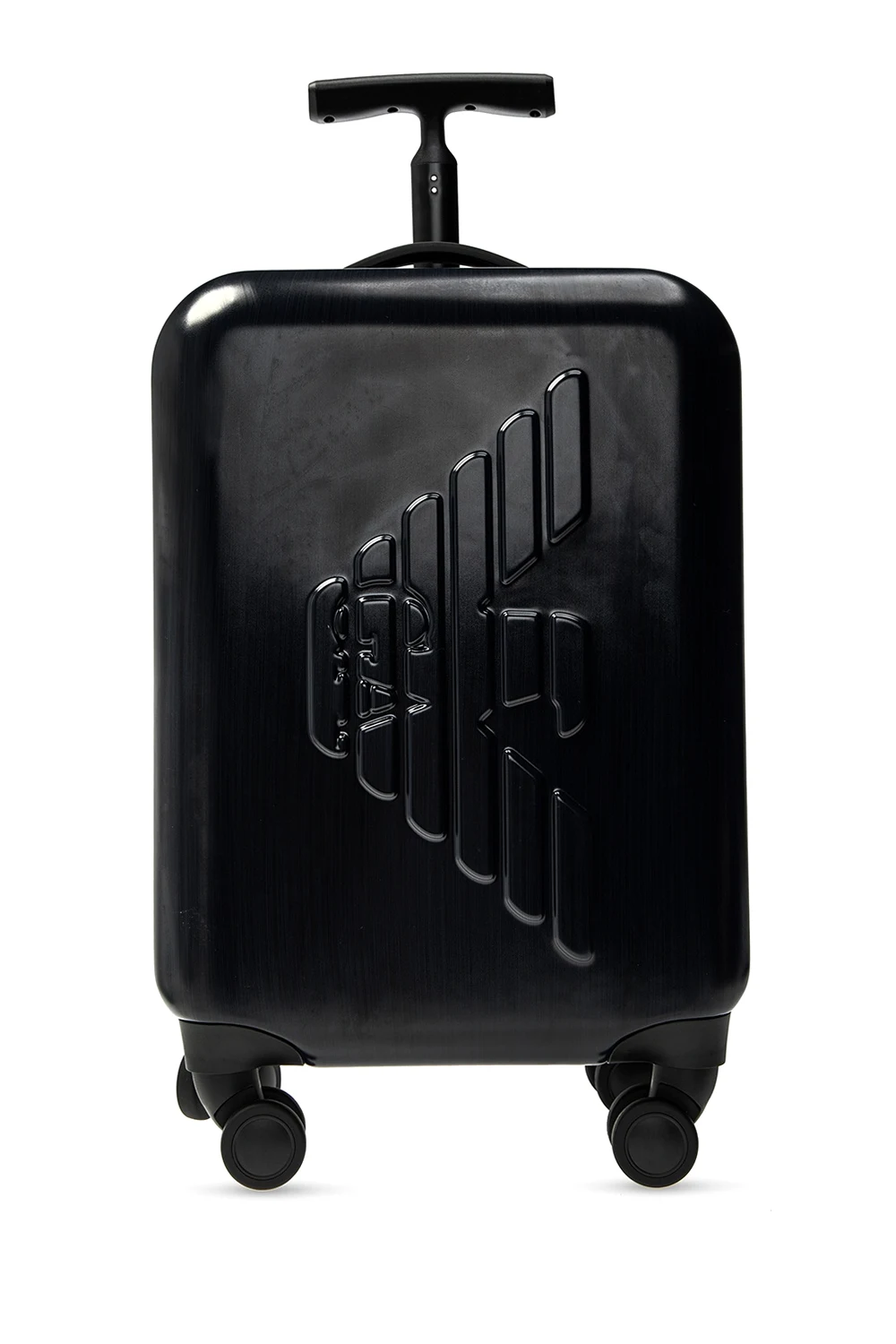 Suitcase with tactile logo