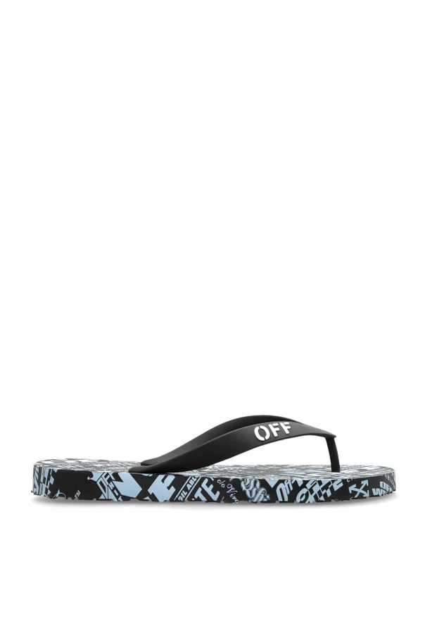 SCHWARZ Flip-Flops mit Logo