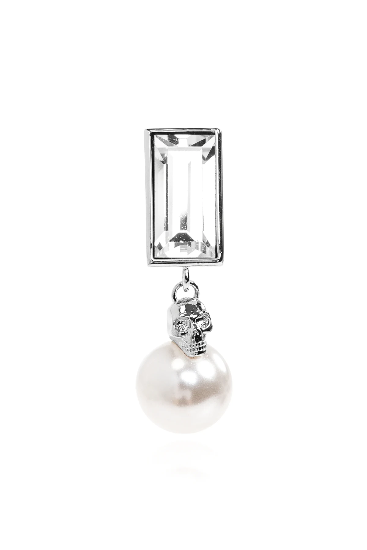 SILBER Einzelner Ohrring mit Perle