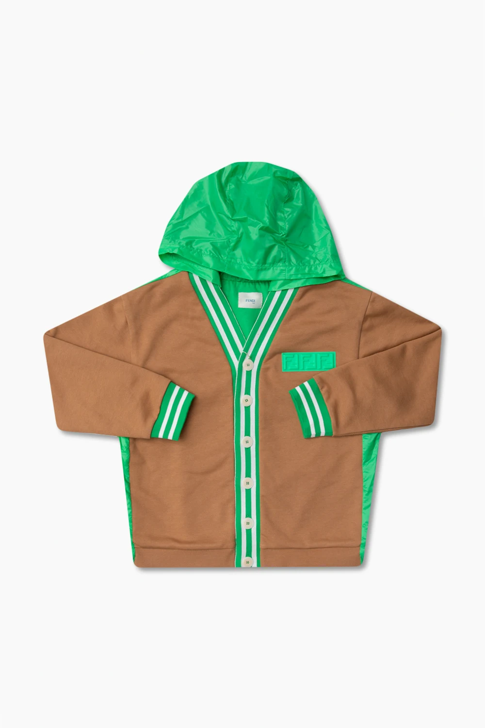 Hoodie in contrasting fabrics