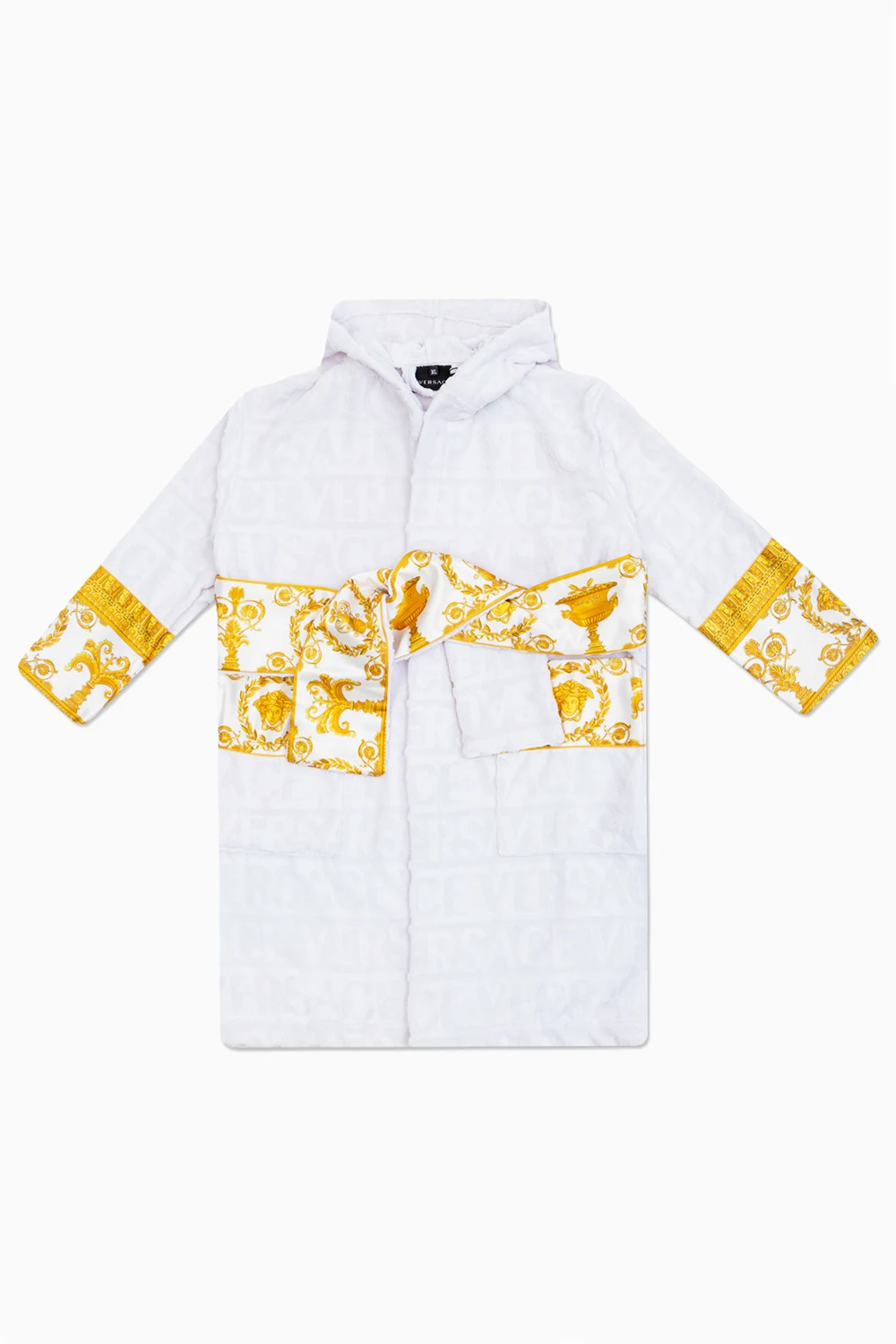 WHITE Patterned bathrobe for kids