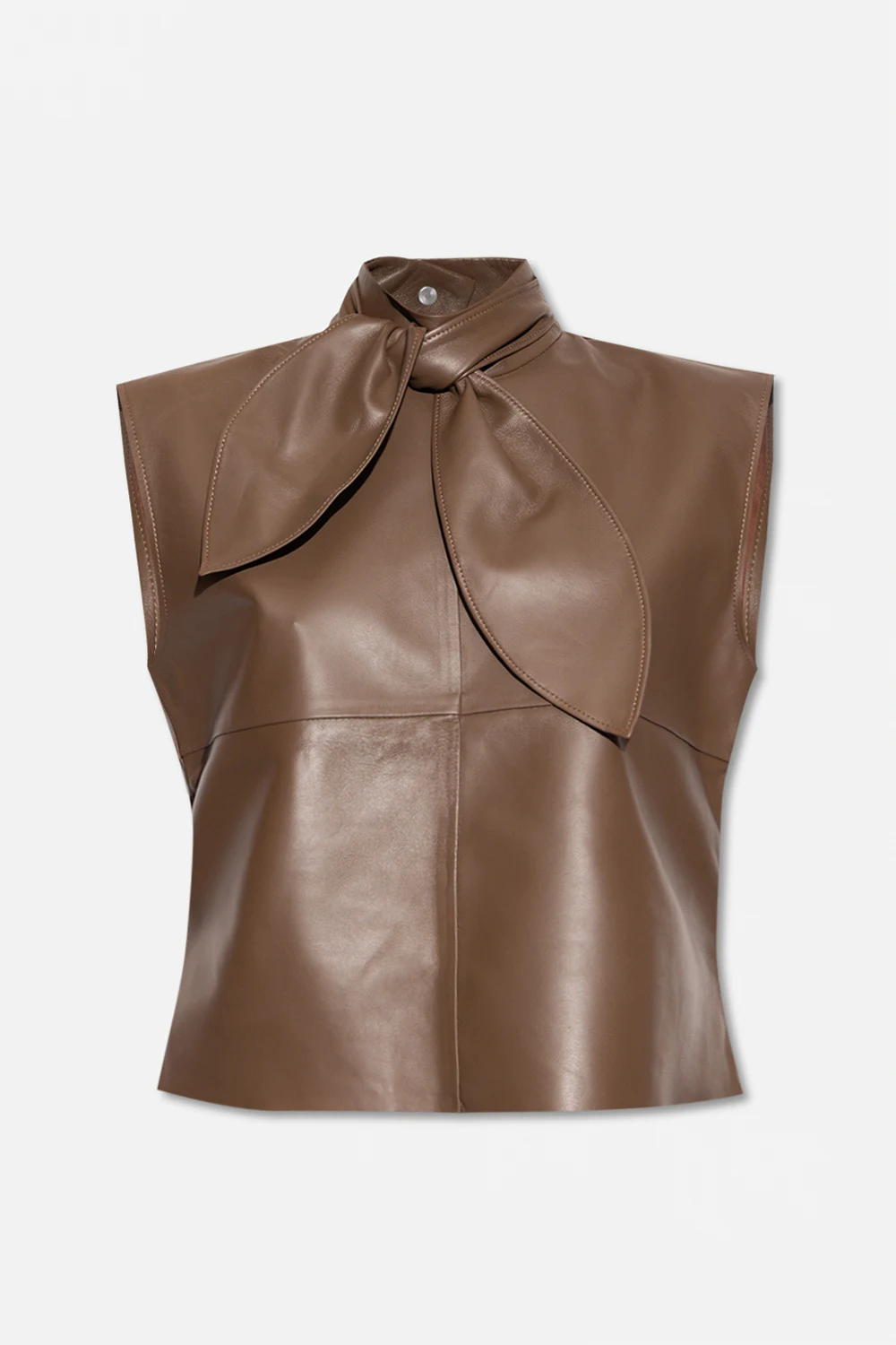 BROWN ‘Unni’ leather top
