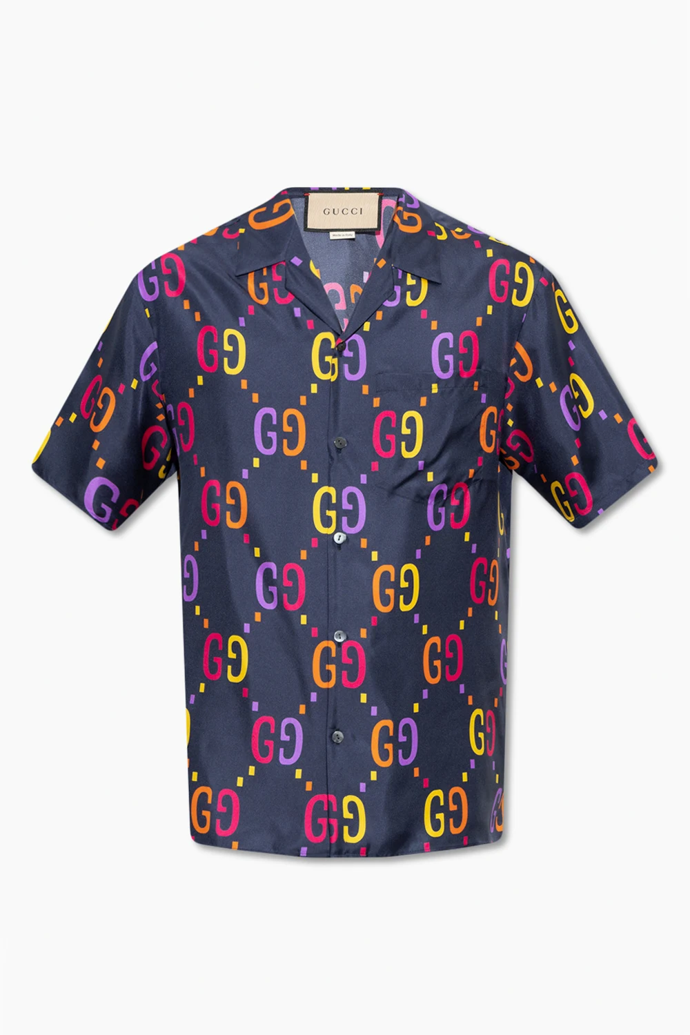 Silk shirt with short sleeves