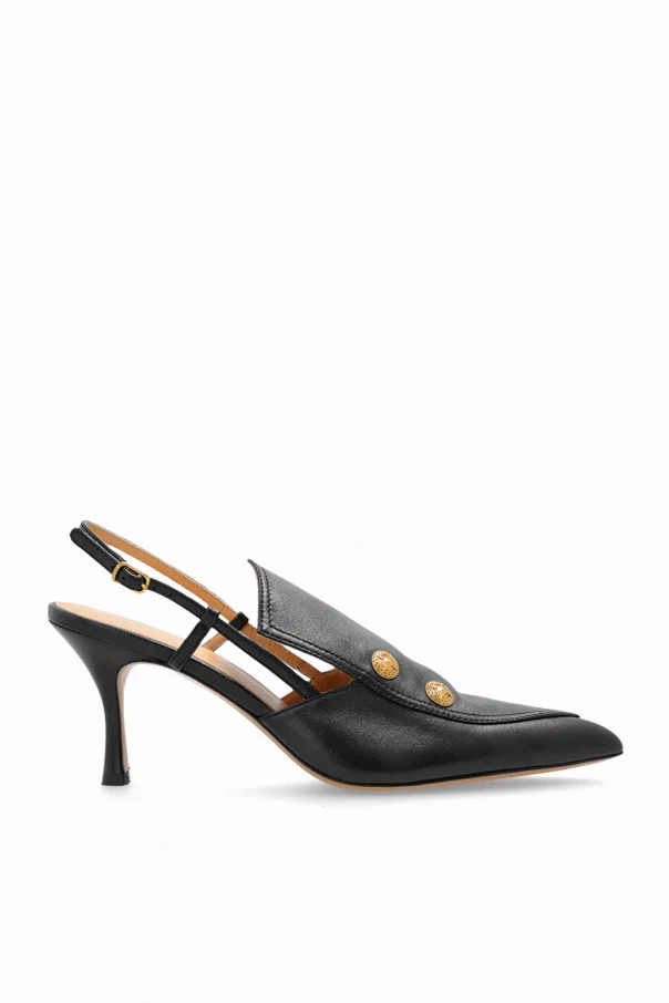 BLACK ‘Agnes’ leather heeled shoes