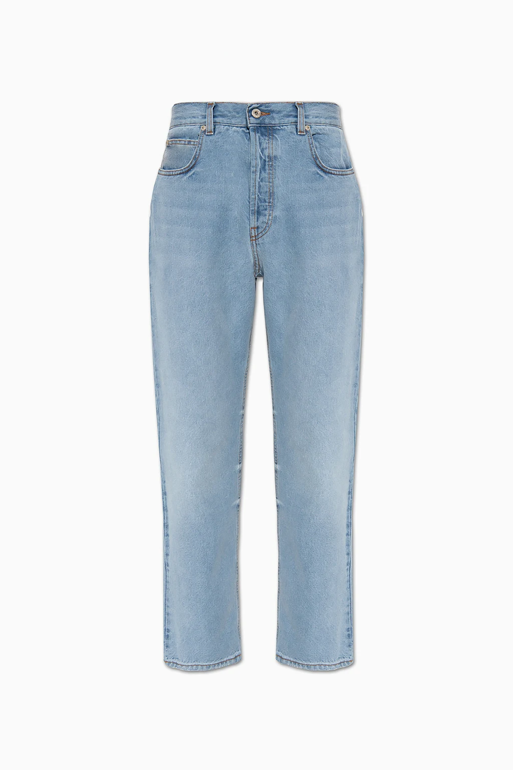 light blue Jeans with leather patch
