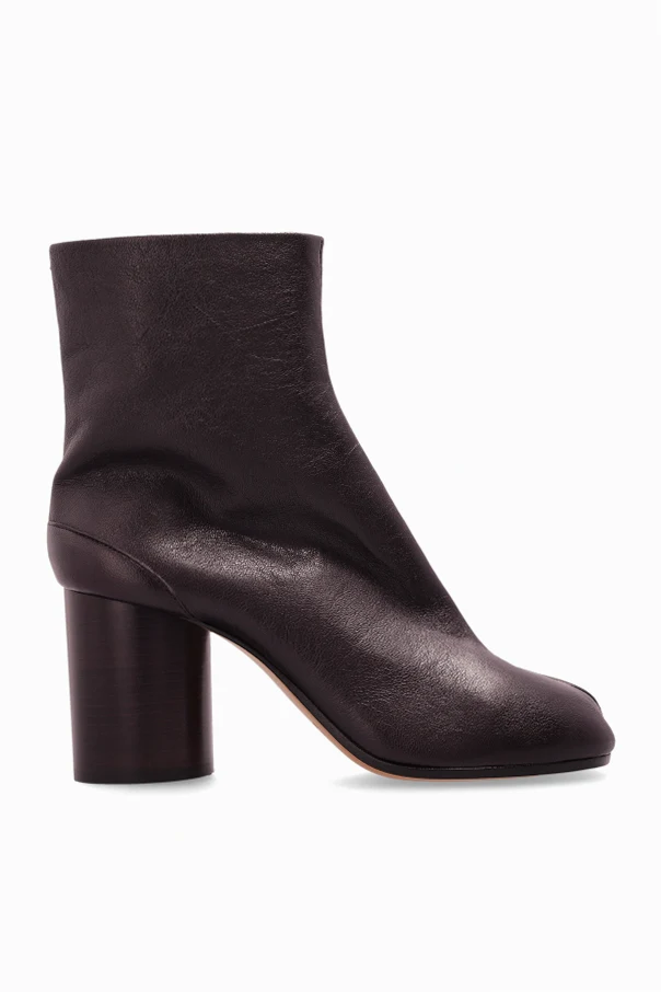 FIOLETOWY Botki z wycięciem `tabi`