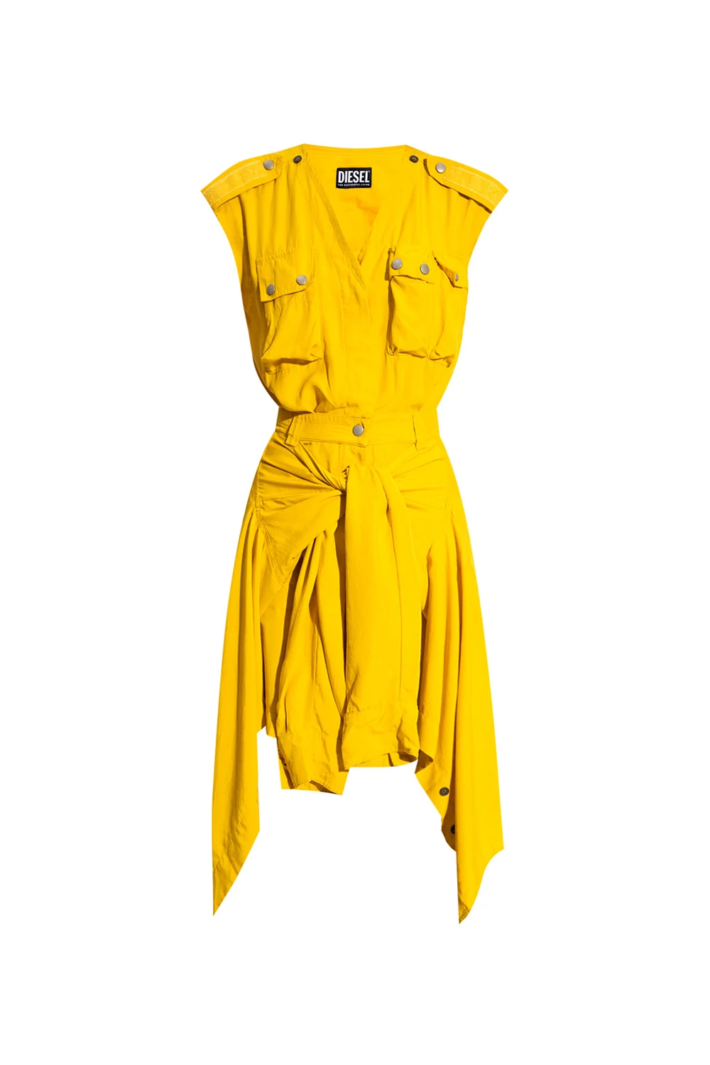 YELLOW  Dress with two-layer skirt