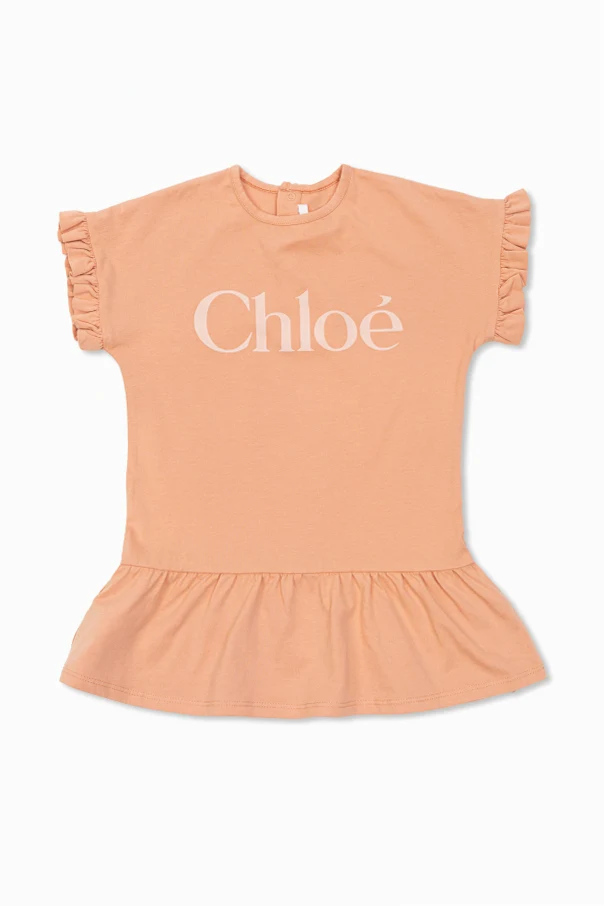 ORANGE Dress with printed logo