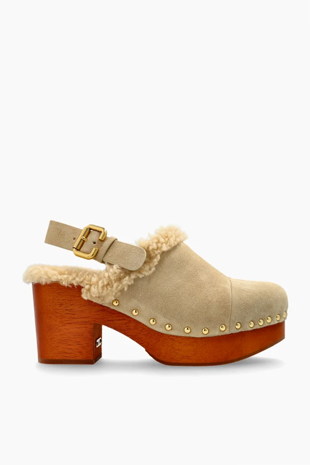 BEIGE Pantoletten mit Absatz ‘Jeannette’