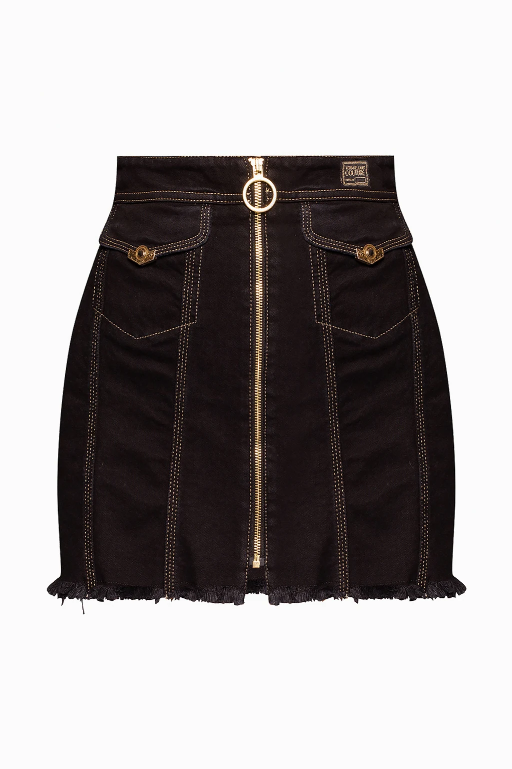 BLACK Short denim skirt