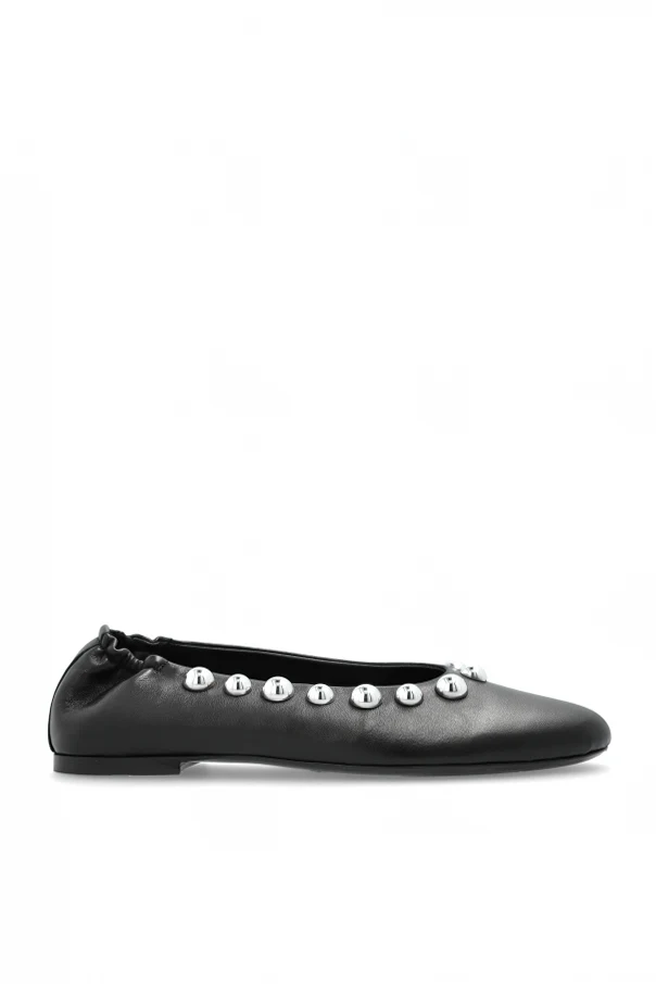 CZARNY Skórzane baleriny ‘Tutu Studs’